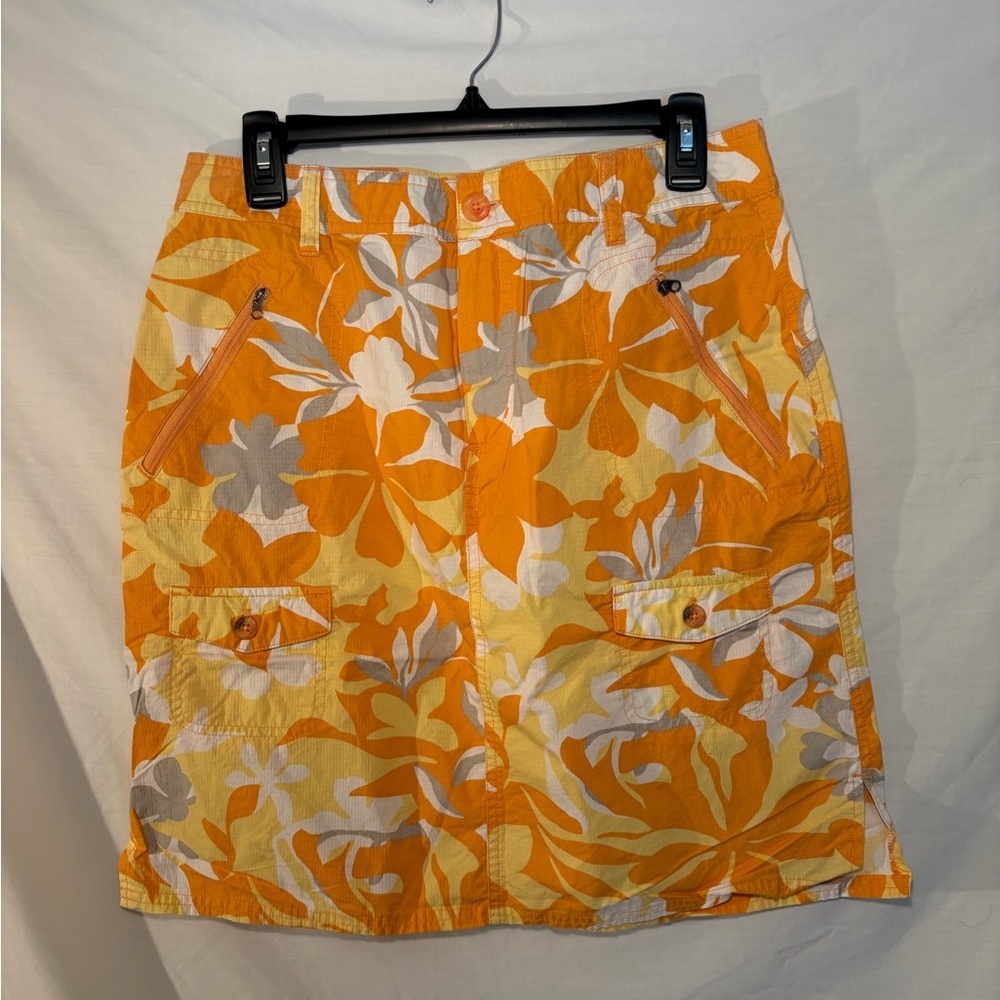 Columbia Orange Floral Mini Skirt size 10